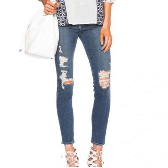 Frame Denim Le High Skinny Distressed Jeans 26 - Picture 3 of 7